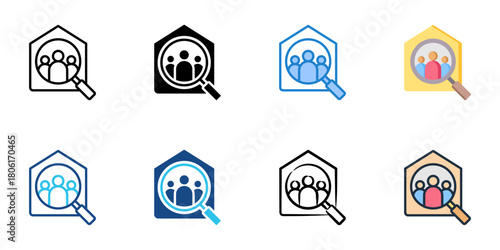 Job fair icon set multiple style collection 
