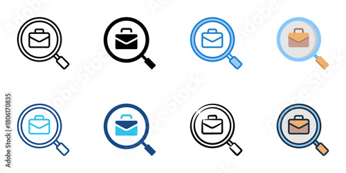 Job market icon set multiple style collection 
