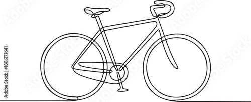 Art of bicycle. continuous line drawing of a bicycle. cycling with a Healthy lifestyle. one line Icon drawing with white background