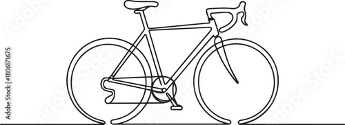 Art of bicycle. continuous line drawing of a bicycle. cycling with a Healthy lifestyle. one line Icon drawing with white background