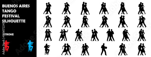 Buenos Aires Tango Festival Silhouette – Argentine Dance Couple Vector