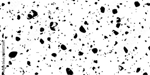 Black ink splat, paint splash, grunge splatter stain, vector drop illustration, dirty blot art spray spot silhouette liquid element texture pattern