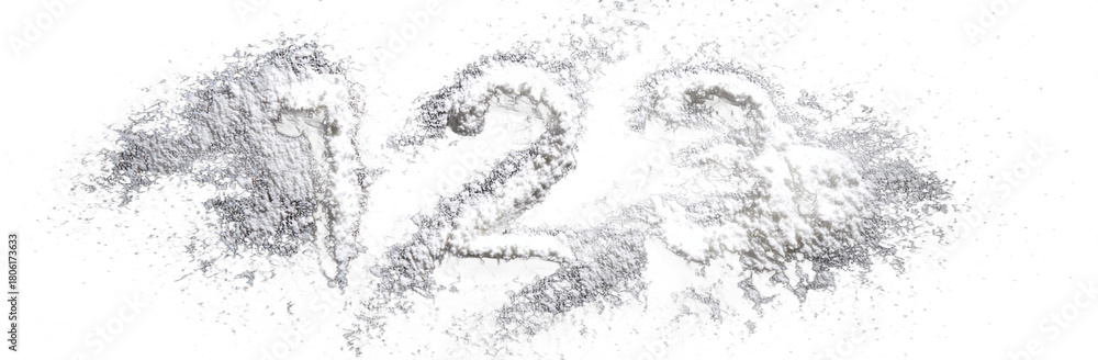Fototapeta premium White Powder Number One Two Three on Transparent Background, PNG