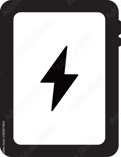 充電中のタブレット端末のフラットアイコン
