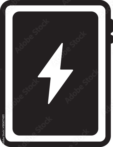 充電中のタブレット端末のフラットアイコン
