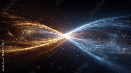 Brane collision theory visualized two luminous energy sheets intersecting in cosmic void creation of new universe concept elegant abstract art