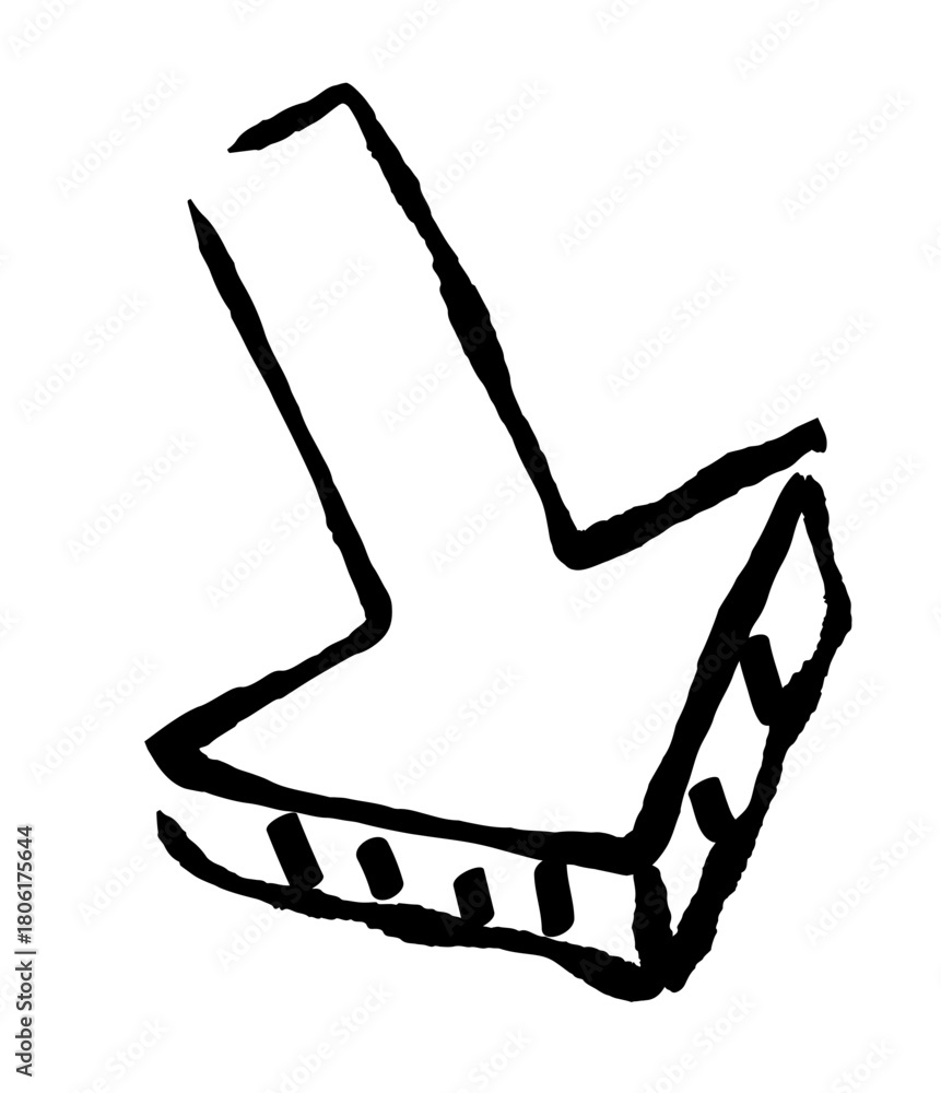 Fototapeta premium 手描きの矢印。グランジ、落書き、筆風の矢印。ベクターアイコン。色んな種類のカーソル。