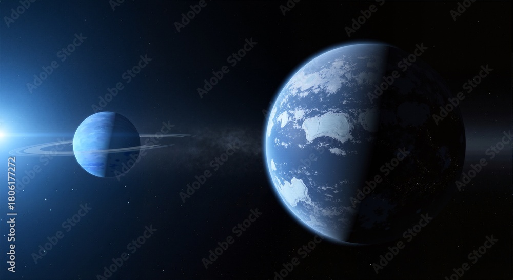 Naklejka premium Planets in Space