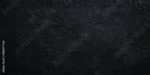 Dark grunge wall texture pattern with rough vintage black and white surface material backdrop