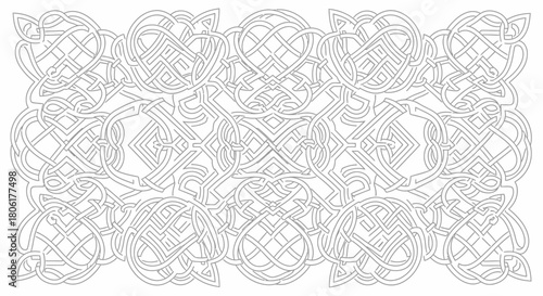 Intricate Celtic knotwork design element for coloring books and detailed patterns, evoking ancient tradition and complex beauty, perfect for creative projects