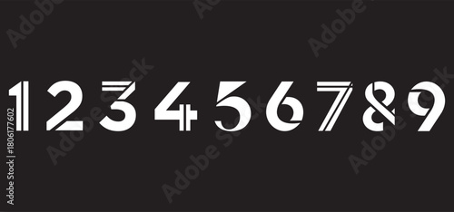 Creative number 1 to 9 logo designs. abstract alphabet font design vector illustration