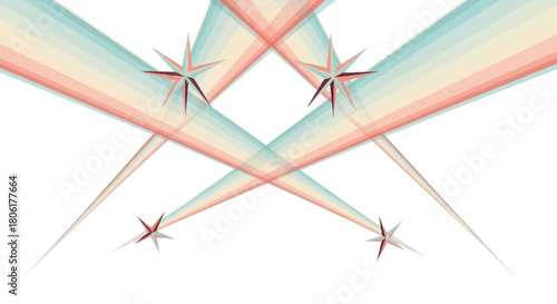 Elegant retro design with starbursts and pastel stripes for your creative projects or presentations, adding a touch of vintage charm and visual appeal