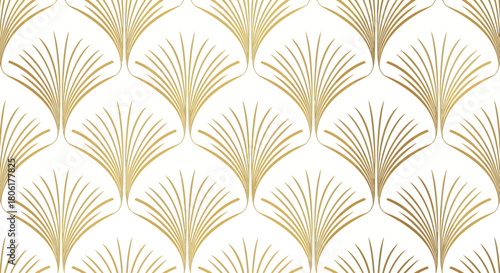 Elegant gold ginkgo leaf pattern on white background for sophisticated designs, stationery, and upscale branding projects needing a touch of luxury