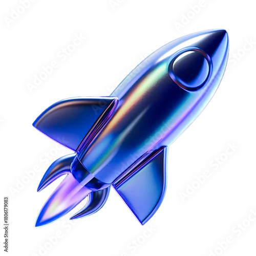 Fototapeta Naklejka Na Ścianę i Meble -  3d dispersion glass shape rocket design elements