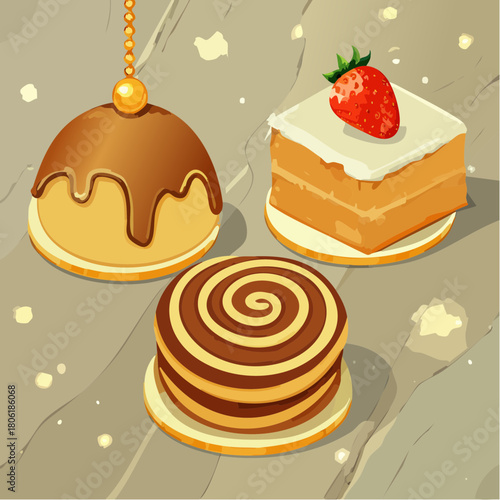 Delicious Bakery Treats A Sweet Collection of Cakes, Pastries, and Desserts in Delightful Presentation