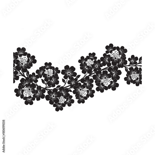 silhouette Ivy flower set climbing ivy creeper branch isolated .