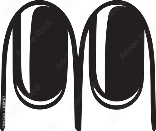 Black Silhouette of a Pair of Sunglasses on a White Background eyewear sun protection