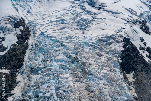close up of a glacier from above