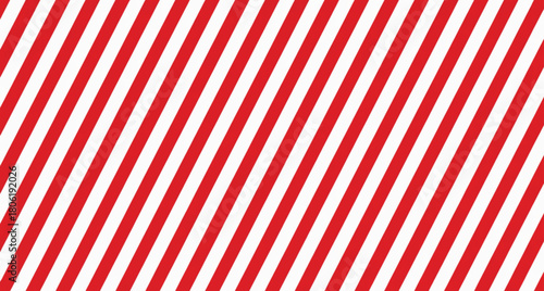 Red and white diagonal stripes vector banner background for warning signs or festive candy cane themes