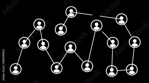 Network connections animation, global network connections and social networking transparent background. Full HD. 4K