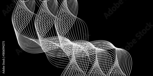 Black and white abstract spider web pattern with line texture illustration for design backgrounds and wallpaper