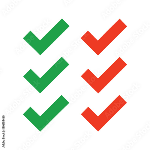 Free Download Green and Red Check Marks Icon — Correct and Incorrect Symbols Illustration - GFXLoad