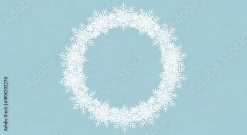 A delightful winter wreath made of delicate snowflakes, perfect for adding a touch of frosty elegance to your holiday designs and seasonal greetings isolated on