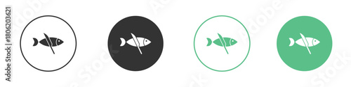 Fish and a knife icon for web design, templates, infographics and more