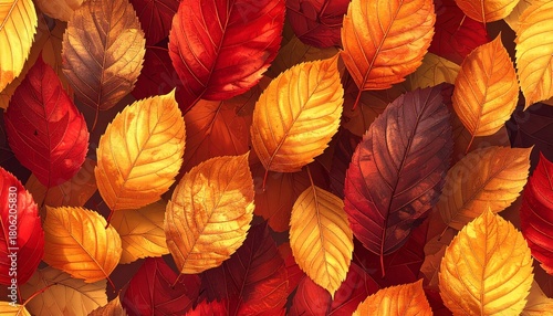 Wallpaper Mural Autumn Leaves A Colorful Symphony of Seasonal Change Torontodigital.ca