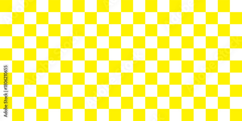 Yellow and white checkered pattern, Checkerboard seamless pattern. Modern vector illustration