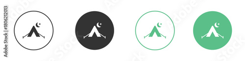 Night camping icon for web design, templates, infographics and more