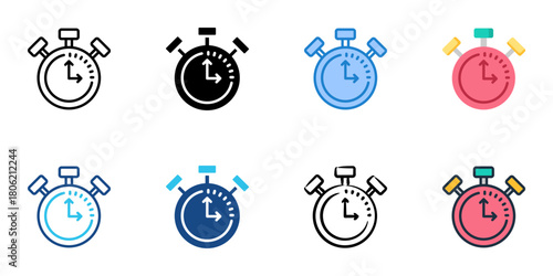  Application deadline icon set multiple style collection 
