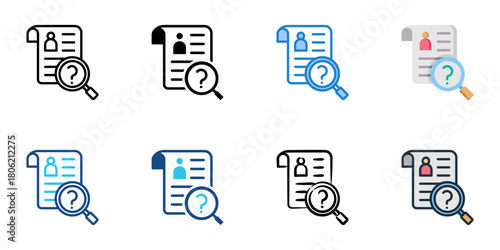 Background check icon set multiple style collection 
