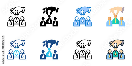 Talent pool icon set multiple style collection 
