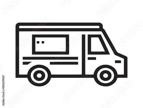 Wallpaper Mural Food truck icon 2D vector line art in a clean minimalist graphic Torontodigital.ca