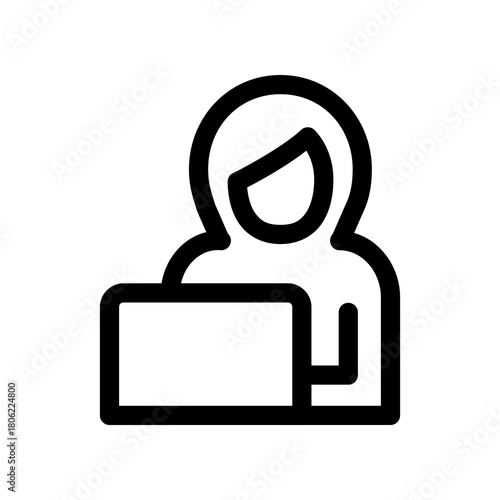 Customer Service Icon Business Marketing Line Style Symbol Vector