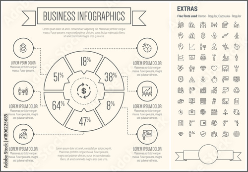business infographic template and elements the template includes the following set of elements