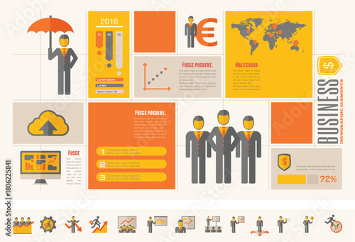 business infographic template vector customizable elements