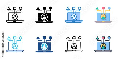 Inclusive hiring icon set multiple style collection 

