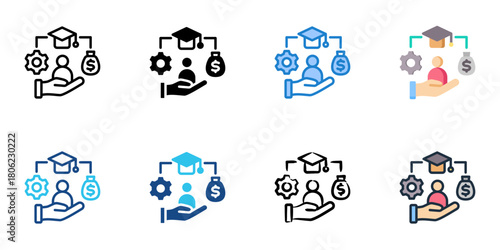 Job requirements icon set multiple style collection 

