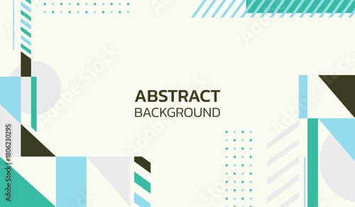 Blue and green cute color abstract geometric background vector illustration premium vector