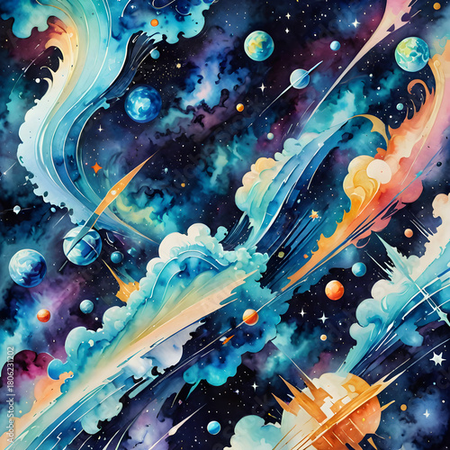 floating prism form with energetic multicolor refracted light