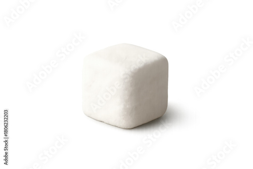 White sugar cube isolated on transparent background
