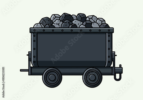 Coal Filled Cart on Wheels.