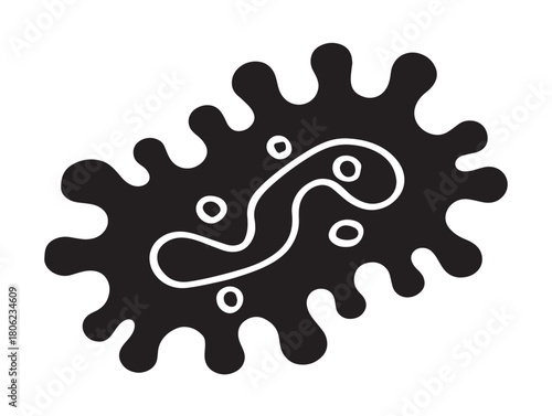 Organic bacteria microorganism shape silhouette vector illustration design
