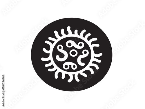 Scientific bacteria germ icon silhouette vector illustration graphic