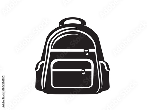 Modern stylish backpack graphic silhouette vector illustration