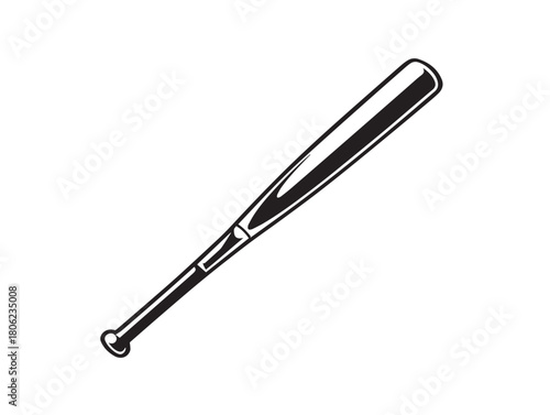 Simple bold bat sporting icon silhouette vector illustration