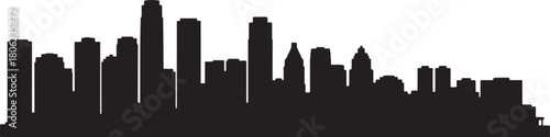 Los angeles city skyline silhouette vector illustration in flat design style