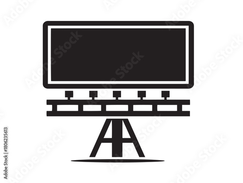 Clean advertising display board silhouette vector illustration style